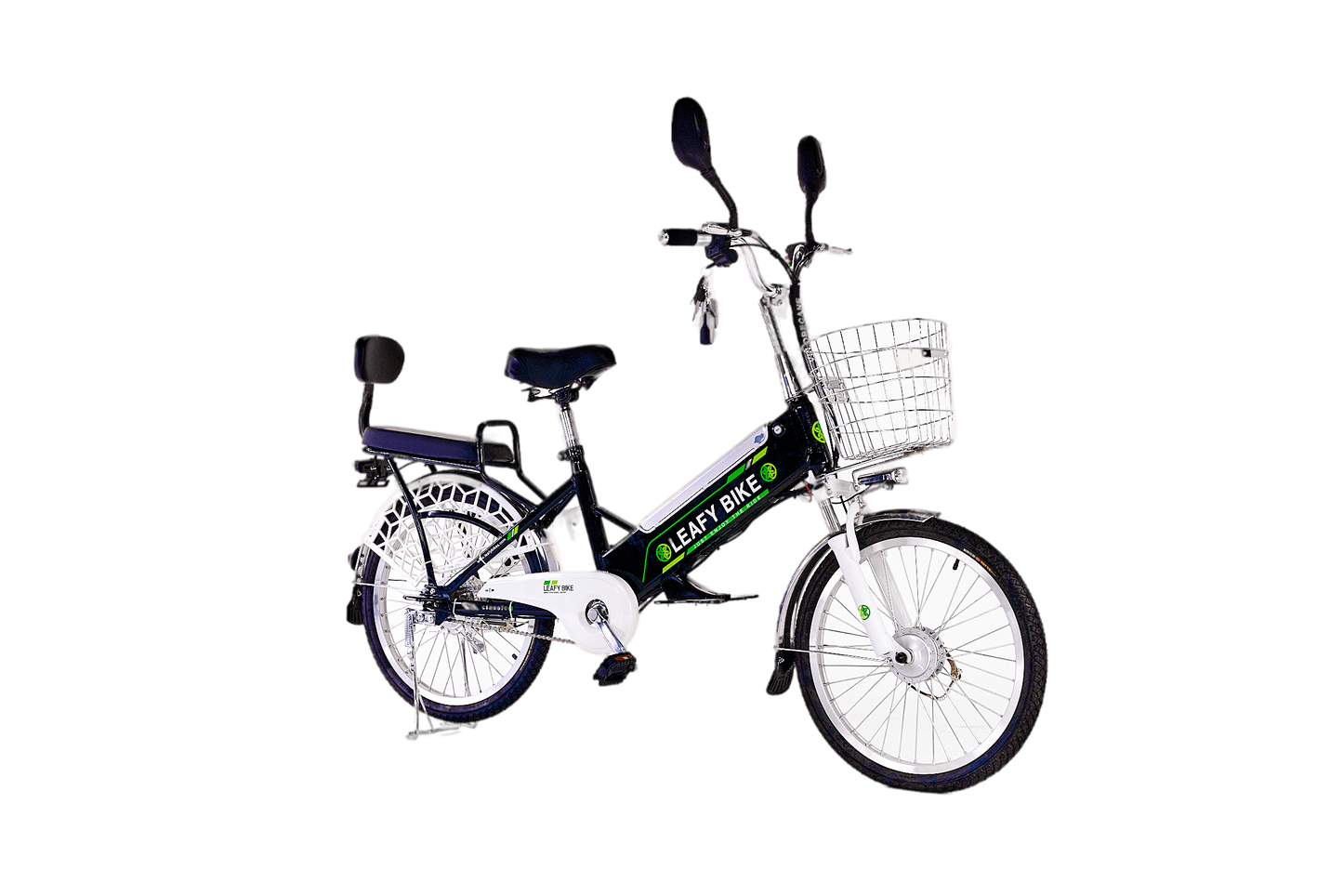 Leafy Night Dual-Rider Electric Bike – 20 MPH, 30-Mile Range - Leafybikes